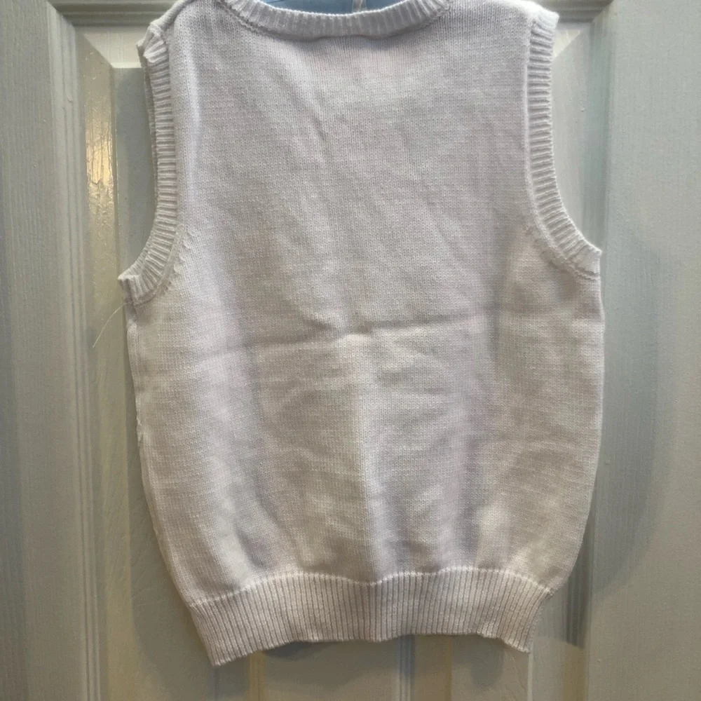 𝅺Gymboree argyle White diamond knit‎ pattern Vest Boys size small 5-6   #b1023